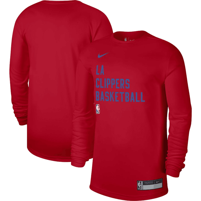 Men's Los Angeles Clippers Red 2023/24 Legend On-Court Practice Long Sleeve T-Shirt Men's Los Angeles Clippers Red 2023/24 Legend On-Court Practice Long Sleeve T-Shirt